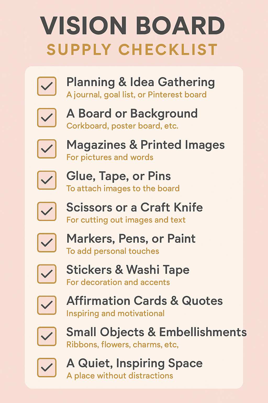 The Ultimate Vision Board Supply List